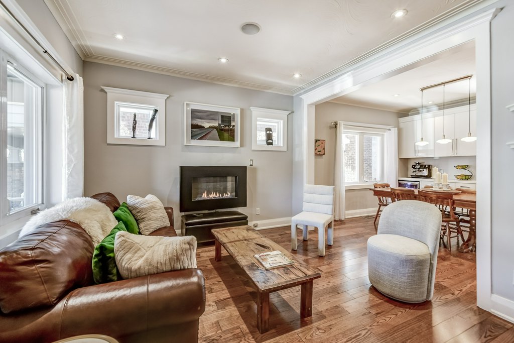 15 Montye Avenue, Bloor West Village, renovated detached with gas fireplace.